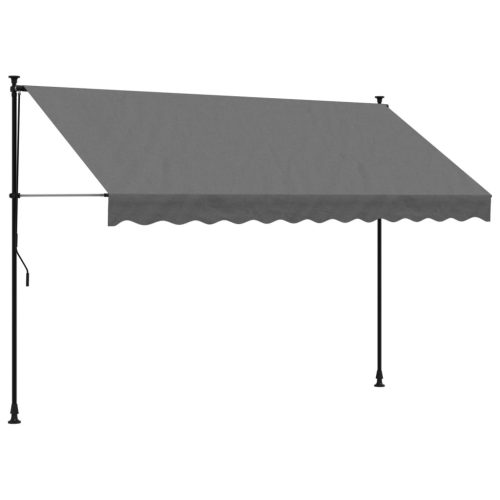 Ablak és ajtó előtetők, vidaXL antracit szövet és acél feltekerhető napellenző 300 x 150 cm