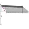Ablak és ajtó előtetők, vidaXL antracit szövet és acél feltekerhető napellenző 300 x 150 cm