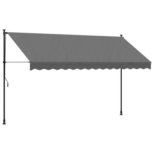 Ablak és ajtó előtetők, vidaXL antracit szövet és acél feltekerhető napellenző 350 x 150 cm