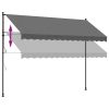 Ablak és ajtó előtetők, vidaXL antracit szövet és acél feltekerhető napellenző 350 x 150 cm