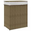 Szennyeskosarak, vidaXL polyrattan szennyeskosár fedéllel 46x33x60 cm