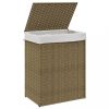 Szennyeskosarak, vidaXL polyrattan szennyeskosár fedéllel 46x33x60 cm