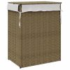 Szennyeskosarak, vidaXL polyrattan szennyeskosár fedéllel 46x33x60 cm