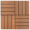 Padlóburkolatok és szőnyegek, WPC Csempe 30x30cm 11pcs 1m2 Barna