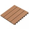 Padlóburkolatok és szőnyegek, WPC Csempe 30x30cm 11pcs 1m2 Barna