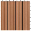 Padlóburkolatok és szőnyegek, WPC Csempe 30x30cm 11pcs 1m2 Barna