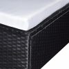 Kerti bútor szett, vidaXL 6-részes fekete polyrattan kerti bútorszett párnákkal