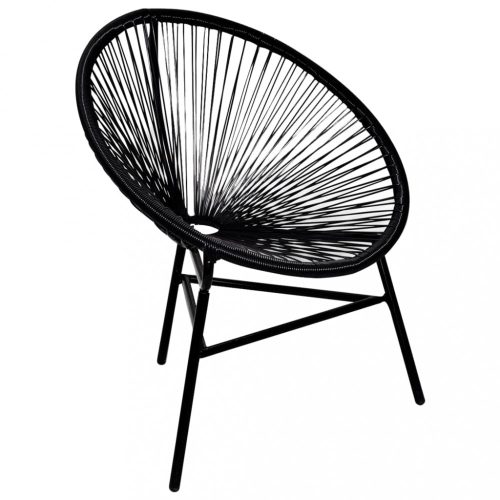 Kerti székek, vidaXL fekete polyrattan kerti kagylószék