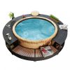 Medence- és fürdőtartozékok, vidaXL fekete polyrattan jakuzzi-keret