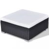 Kerti bútor szett, vidaXL 10-részes fekete polyrattan kerti bútorszett párnákkal
