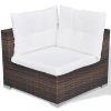 Kerti bútor szett, vidaXL 10-részes barna polyrattan kerti bútorszett párnákkal