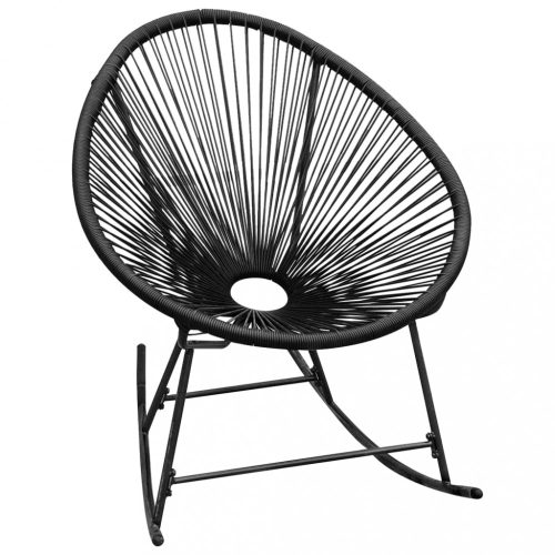 Kerti székek, vidaXL fekete polyrattan kültéri hintaszék