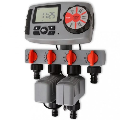 Öntöző vezérlők, 42352 vidaXL Automata öntözés időzítő 4 Állomások 3 V