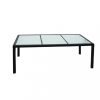 Kerti asztalok, vidaXL fekete polyrattan kerti asztal 190 x 90 x 75 cm