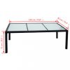 Kerti asztalok, vidaXL fekete polyrattan kerti asztal 190 x 90 x 75 cm