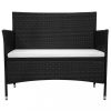 Kerti padok, vidaXL fekete polyrattan kerti pad 90 cm