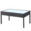 Kerti bútor szett, vidaXL 4-részes fekete polyrattan kerti bútorszett párnákkal