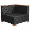 Kerti bútor szett, vidaXL 10-részes fekete polyrattan kerti bútorszett párnákkal