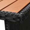 Kerti bútor szett, vidaXL 7-részes fekete polyrattan kerti bútorszett párnákkal