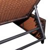 Napozóágyak, vidaXL 2 db barna polyrattan dönthető kerti szék asztallal