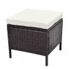 Kerti bútor szett, vidaXL 4-részes barna polyrattan kerti bútorszett párnákkal