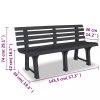 Kerti padok, vidaXL antracitszürke műanyag kerti pad 145,5 cm