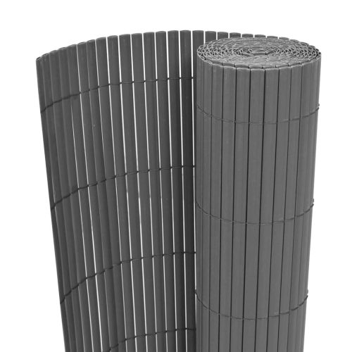 Kerítéspanelek, vidaXL szürke kétoldalas PVC kerti kerítés 90 x 500 cm