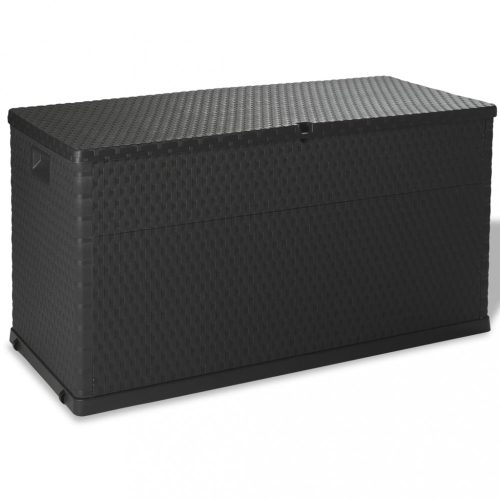 Kerti tároló ládák, vidaXL antracitszürke PP rattan kerti tárolóláda 120 x 56 x 63 cm