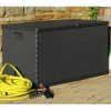 Kerti tároló ládák, vidaXL antracitszürke PP rattan kerti tárolóláda 120 x 56 x 63 cm