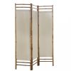 Térelválasztók, vidaXL 3 paneles bambusz/vászon paraván 120 cm