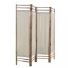 Térelválasztók, vidaXL 4 paneles bambusz/vászon paraván 160 cm