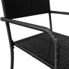 Kerti bútor szett, vidaXL 9-részes fekete kültéri polyrattan étkezőgarnitúra