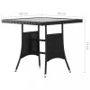 Kerti asztalok, vidaXL fekete polyrattan kerti asztal 80 x 80 x 74 cm