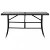 Kerti asztalok, vidaXL fekete polyrattan kerti asztal 140 x 80 x 74 cm