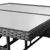 Kerti asztalok, vidaXL fekete polyrattan kerti asztal 140 x 80 x 74 cm