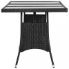 Kerti asztalok, vidaXL fekete polyrattan kerti asztal 170 x 80 x 74 cm