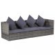 Napozóágyak, vidaXL szürke polyrattan kerti ágy 200 x 60 cm