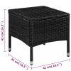 Kerti bútor szett, vidaXL 3 darabos fekete polyrattan bisztrószett