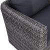 Kerti székek, vidaXL szürke polyrattan kerti szék hát- és ülőpárnával