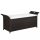 Kerti padok, vidaXL barna polyrattan tárolópad párnával 138 cm