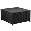 Kerti bútor szett, vidaXL 6-részes fekete polyrattan kerti bútorszett párnákkal
