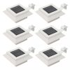Kültéri világítás, vidaXL 6 db négyszögletes fehér kültéri napelemes LED lámpa, 12 cm