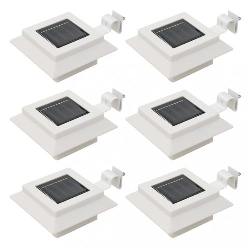 Kültéri világítás, vidaXL 6 db négyszögletes fehér kültéri napelemes LED lámpa, 12 cm