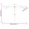 Kültéri napernyők és árnyékolók, vidaXL bordó kültéri napernyő fémrúddal 300 x 200 cm
