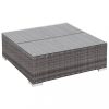 Kerti bútor szett, vidaXL 8-részes szürke polyrattan kerti bútorszett párnákkal
