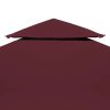 Ponyva- és pavilon tetők, vidaXL bordó kétszintes pavilon tetőponyva 310 g/m², 3 x 3 m