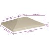 Ponyva- és pavilon tetők, vidaXL bézs pavilon tetőponyva 310 g/m² 4 x 3 m