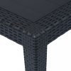 Kerti asztalok, vidaXL antracit rattan hatású műanyag kerti asztal 150 x 90 x 72 cm