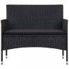 Kerti padok, vidaXL fekete polyrattan kerti pad 103 cm