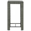 Kerti asztalok, vidaXL szürke polyrattan kerti bárasztal 60,5 x 60,5 x 110,5 cm